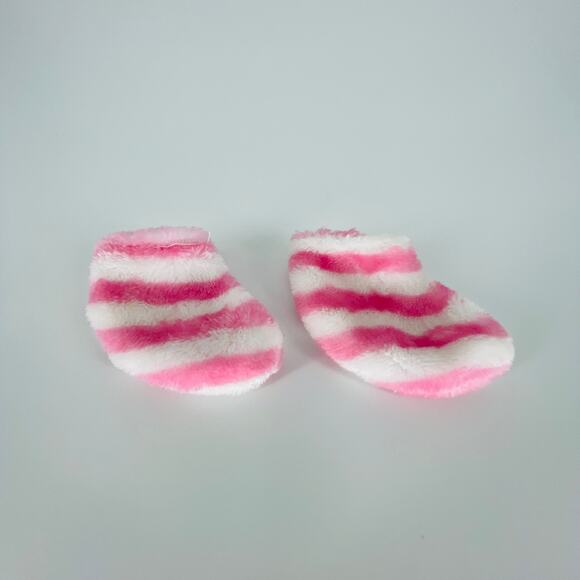 White And Pink Stripe Ankle Height Fluffy Socks for 18 Inch Dolls - GUC - Picture 11 of 12